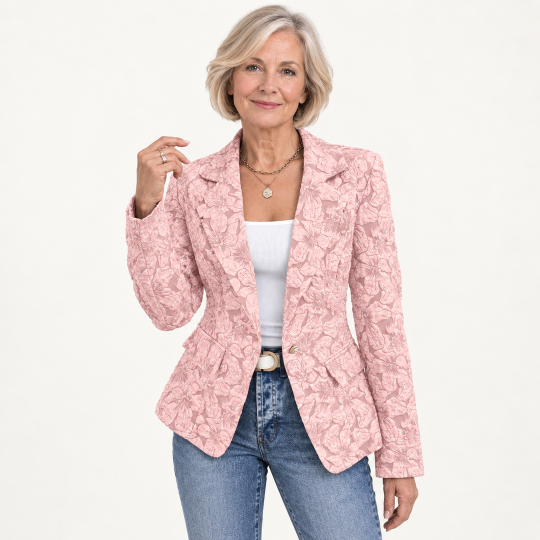 The Loretta Blazer - Pink - clean studio front