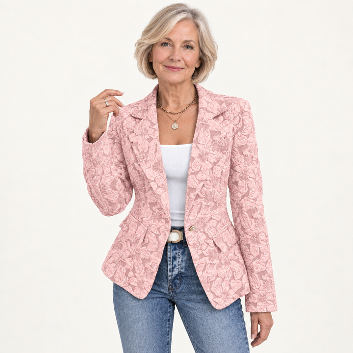 The Loretta Blazer - Pink - clean studio front