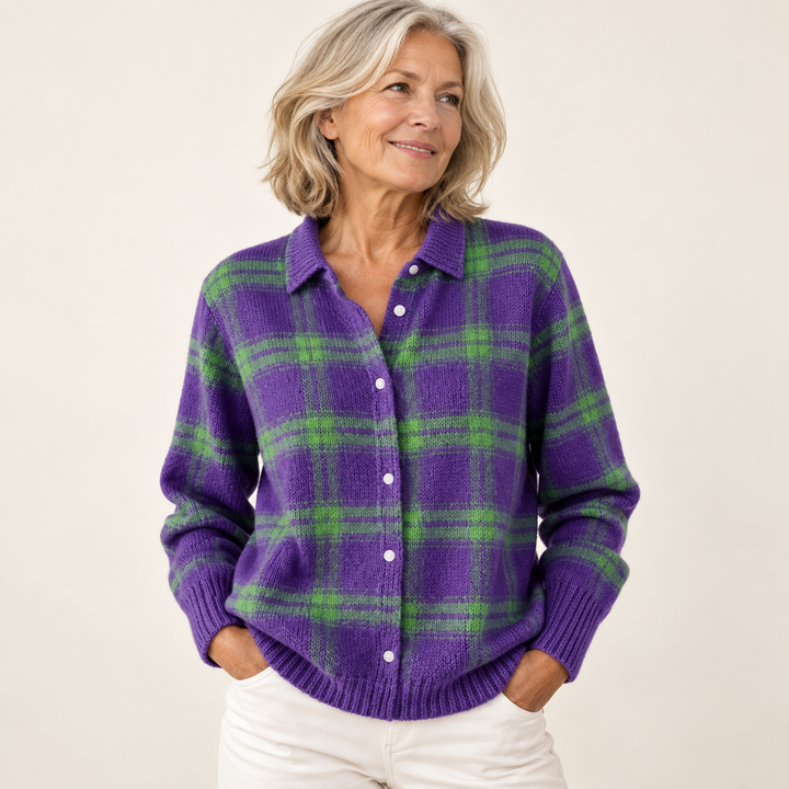 MARILOU blouse — clean studio context on mature model
