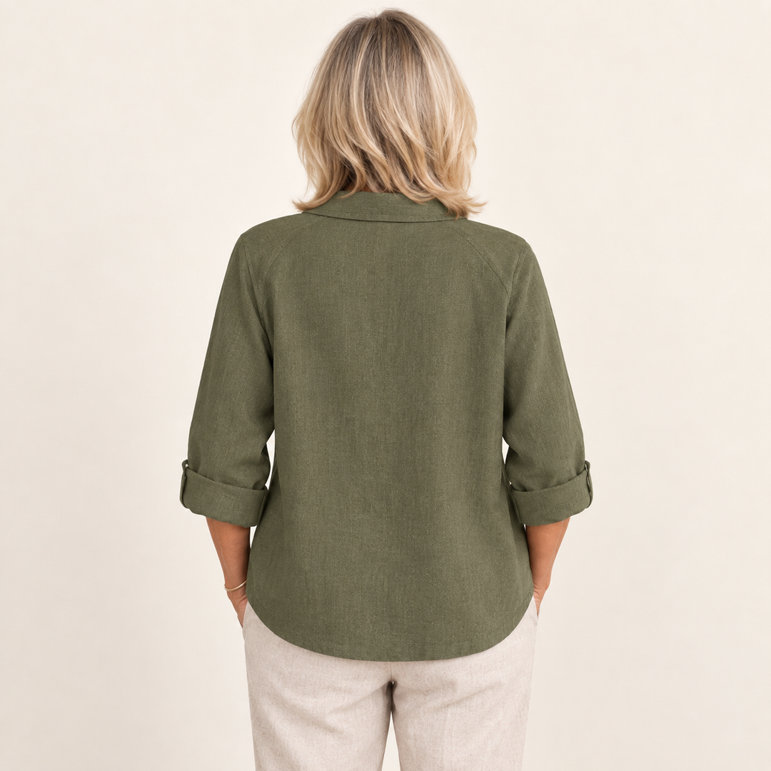 Marjorie Olive Blouse - back