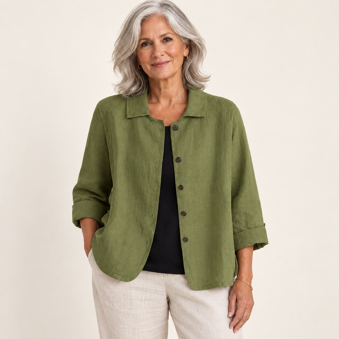 Marjorie Olive Blouse - front