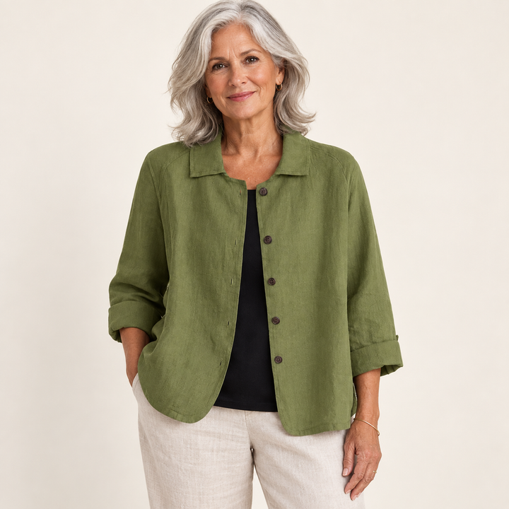 Marjorie Olive Blouse - front