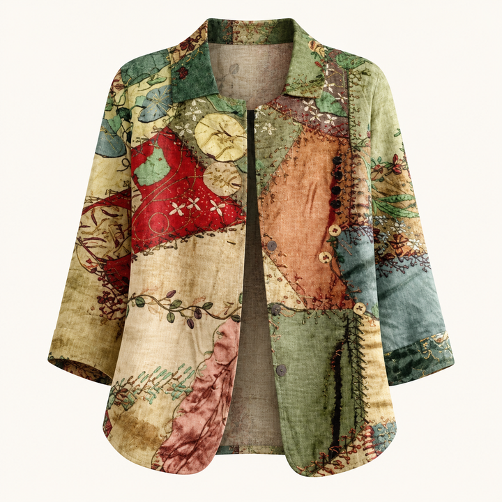Matilda Green Patchwork Blouse product view