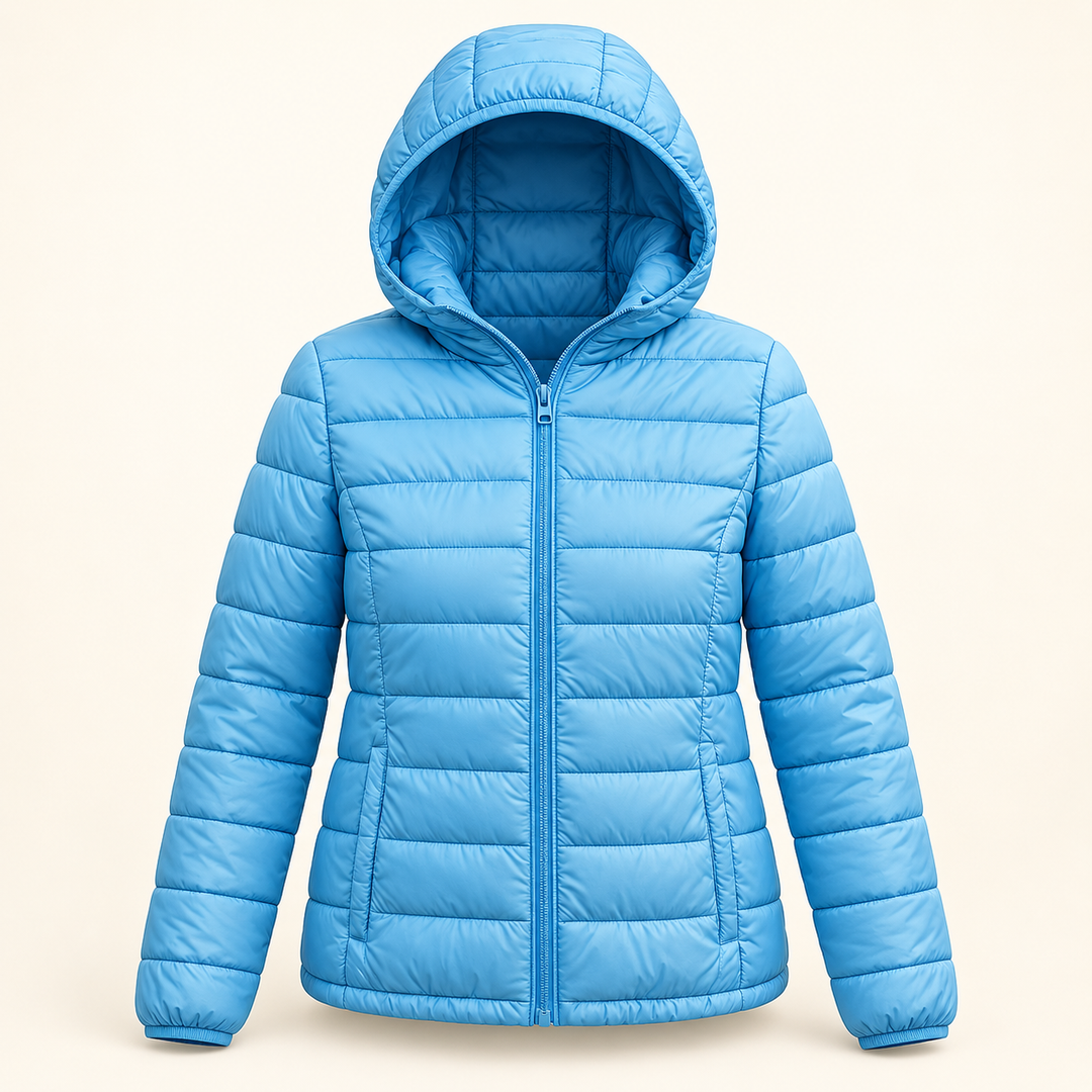 METTA Baby Blue padded jacket, isolated front view