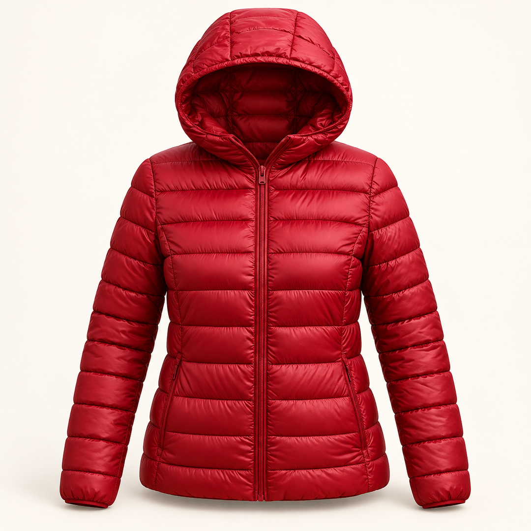 METTA Dark Red padded jacket, isolated front view