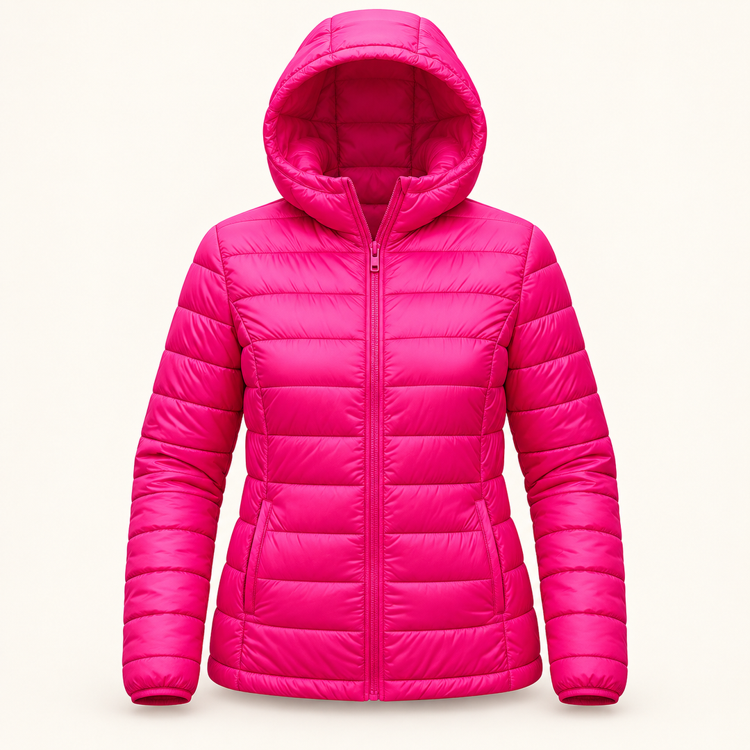 METTA Hot Pink padded jacket, isolated front view