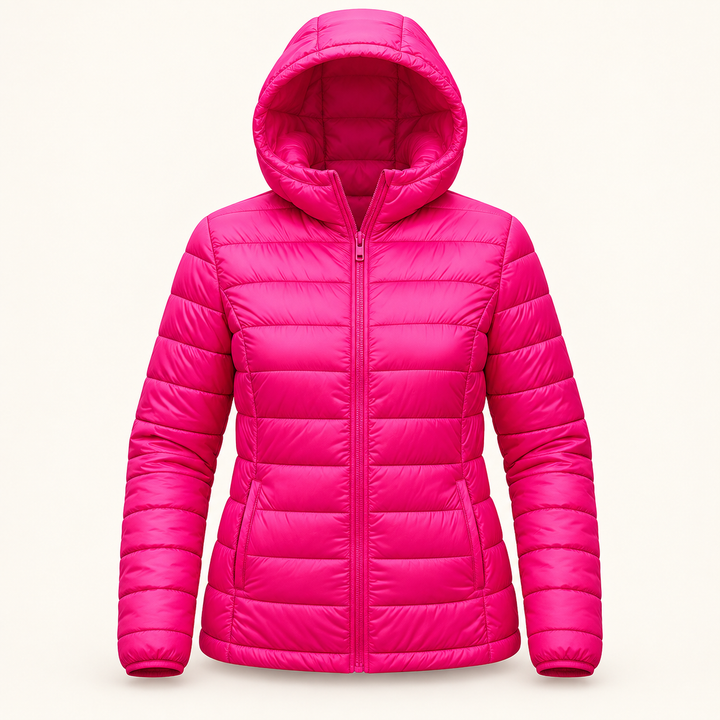 METTA Hot Pink padded jacket, isolated front view