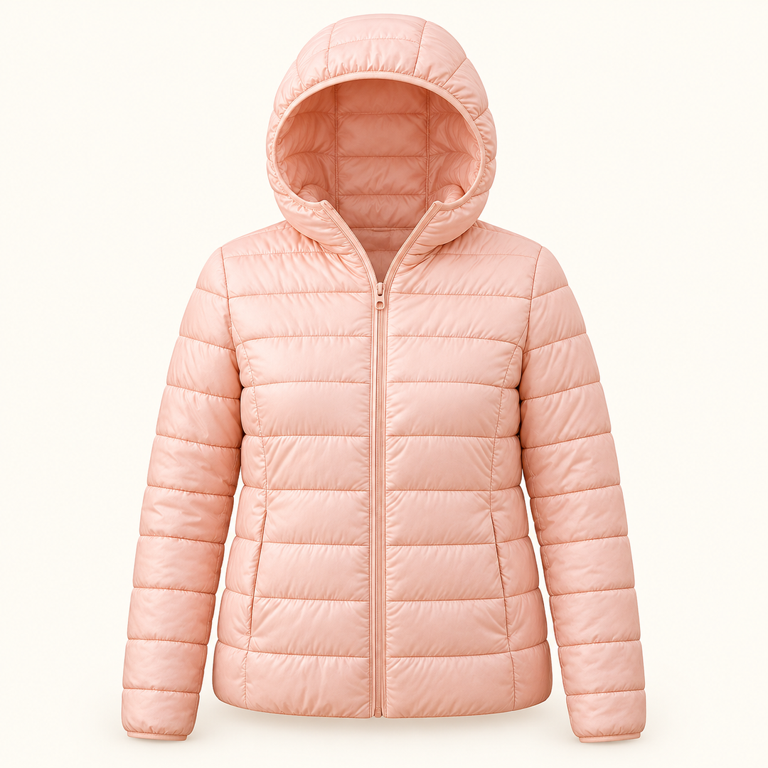 METTA Light Pink padded jacket, isolated front view