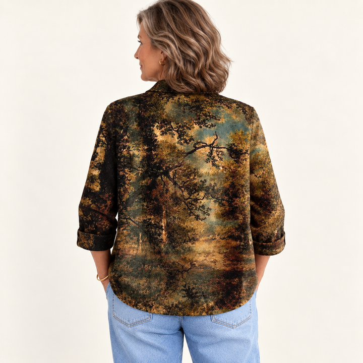 Millicent Painterly Forest Blouse back view
