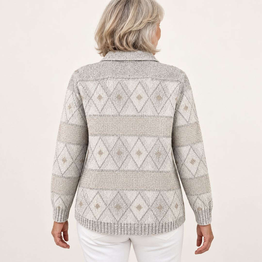 MONIRA blouse — inferred back view on mature model
