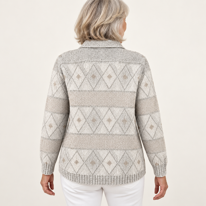 MONIRA blouse — inferred back view on mature model