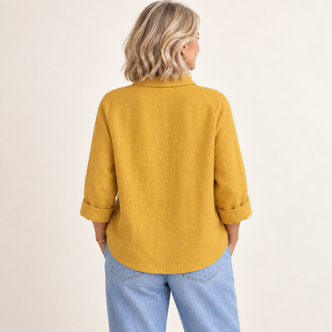Octavia Ochre Blouse back view