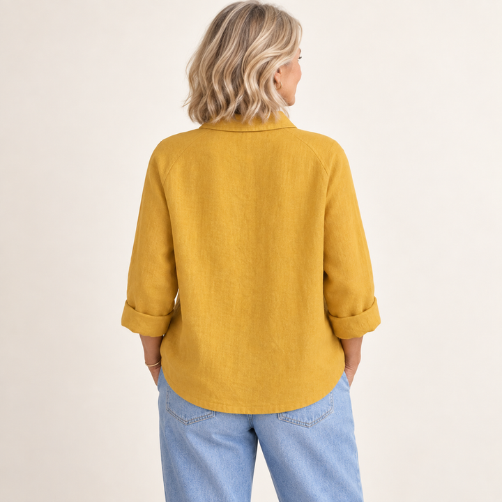 Octavia Ochre Blouse back view