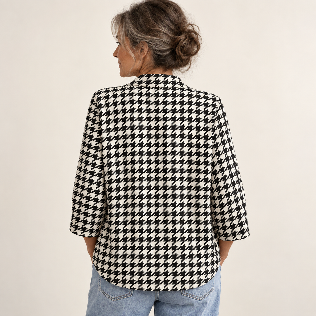 Prudence Houndstooth Blouse back view