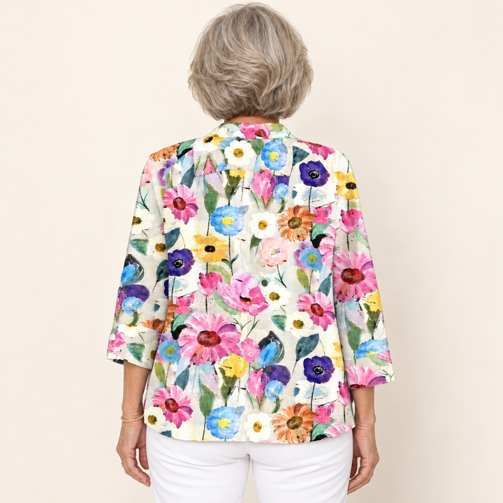 Rosamund Cream Floral Blouse back view