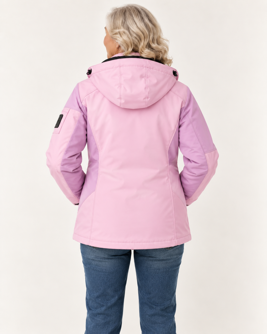 Unisex Hooded Ski Jacket – Water-Resistant & Windproof — senior model — clean back