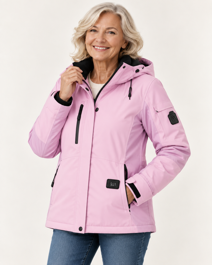 Unisex Hooded Ski Jacket – Water-Resistant & Windproof — senior model — clean front