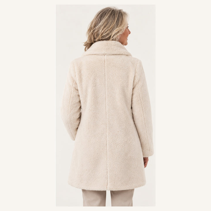 Women's Soft Faux Fur Winter Coat — senior model — back