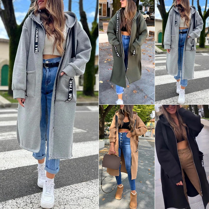 Women's Long Hooded Sweatshirt Coat