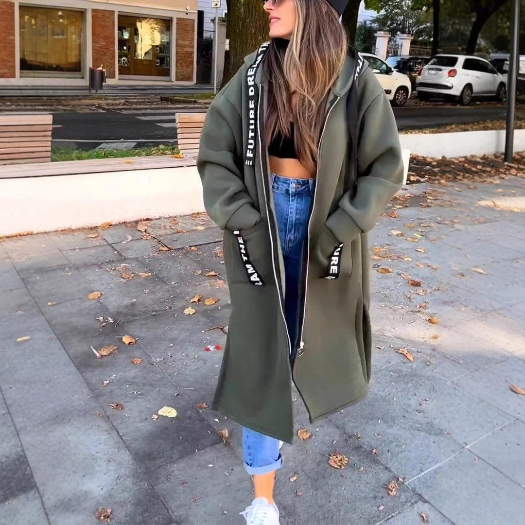 Women's Long Hooded Sweatshirt Coat