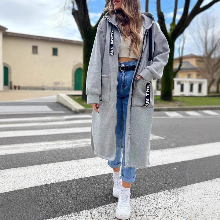 Women's Long Hooded Sweatshirt Coat