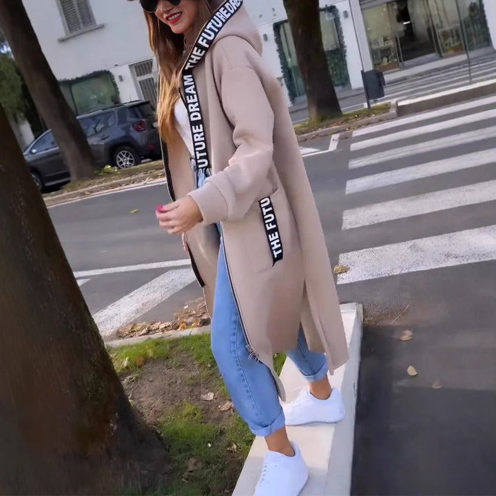 Women's Long Hooded Sweatshirt Coat