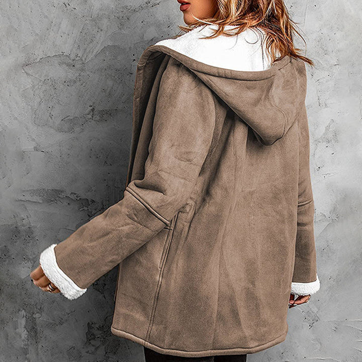 Women's Faux Suede Hooded Coat – Warm Lined