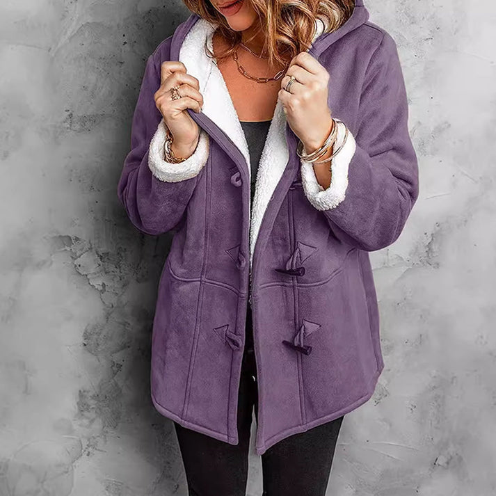 Women's Faux Suede Hooded Coat – Warm Lined
