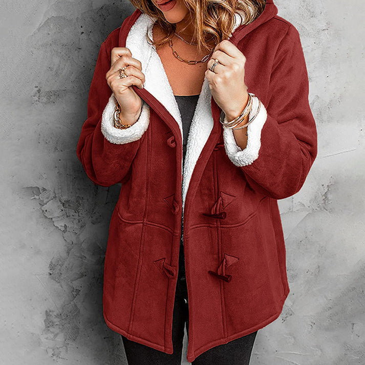 Women's Faux Suede Hooded Coat – Warm Lined