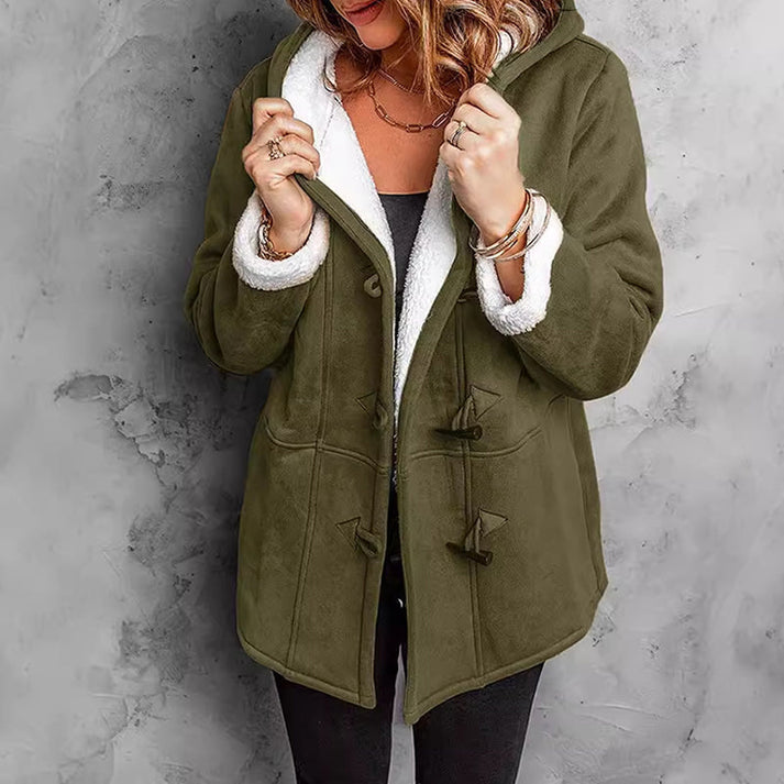 Women's Faux Suede Hooded Coat – Warm Lined