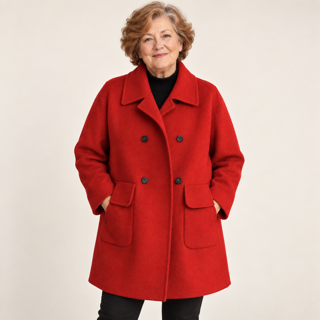 Women's fitted mid-length coat — front
