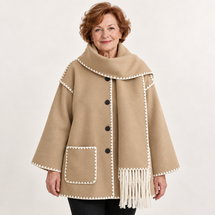 Women's scarf coat — beige