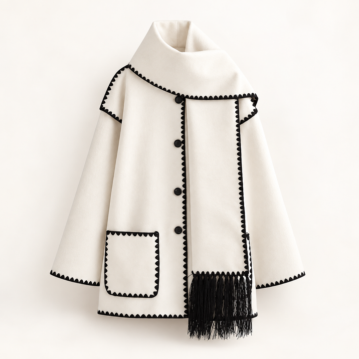 Women's scarf coat — isolated