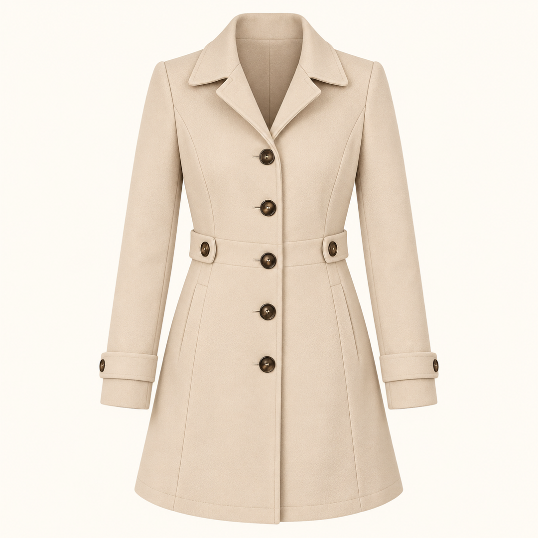 Trench Coat with Adjustable Belt – Champagne – product only