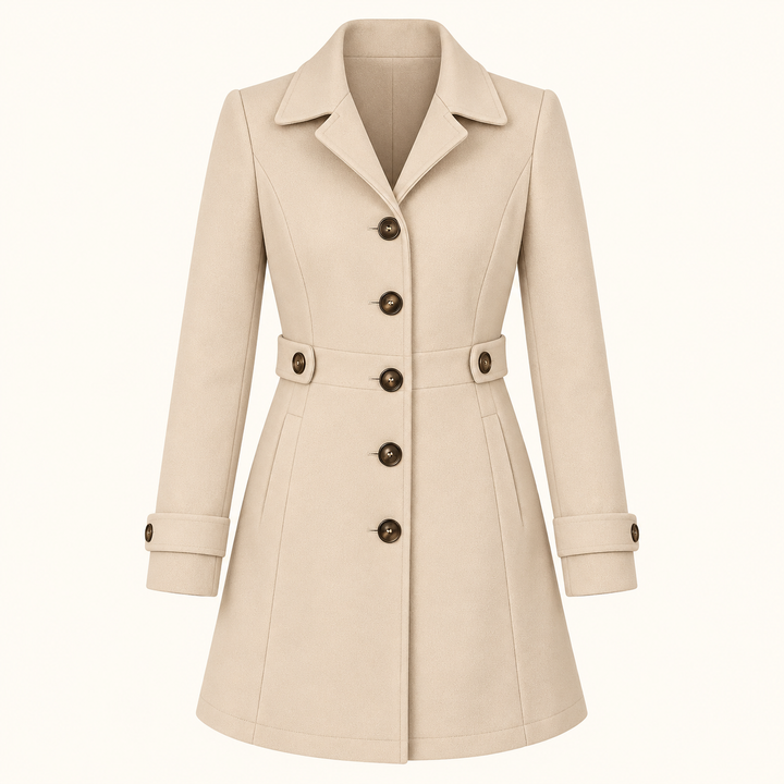 Trench Coat with Adjustable Belt – Champagne – product only