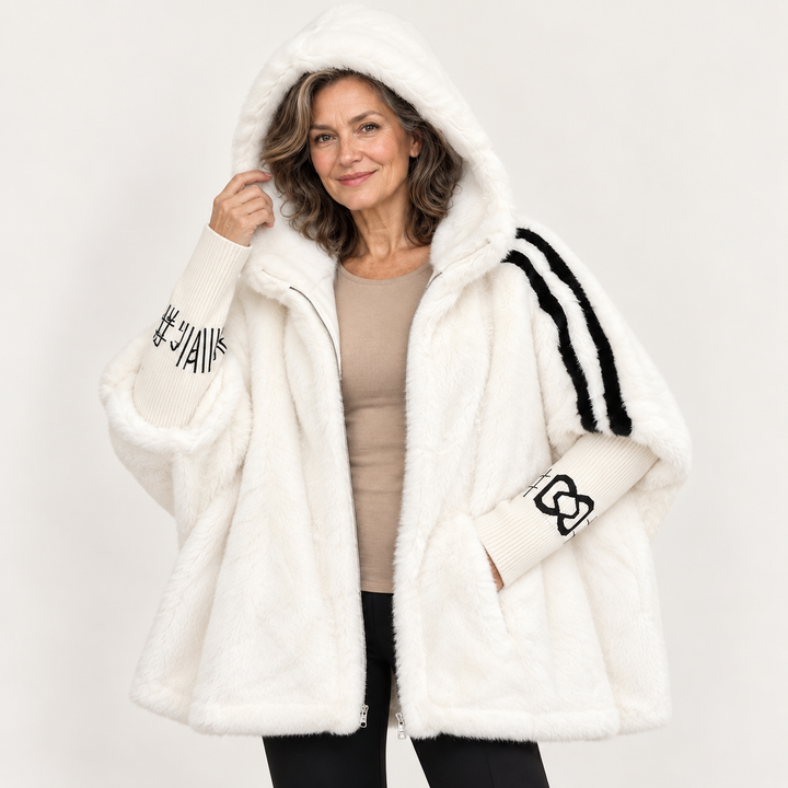 Women's Long Oversized Faux Fur Coat - White