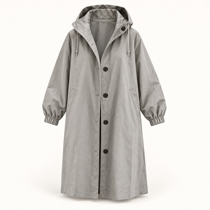 Hooded Raincoat — Grey — product only