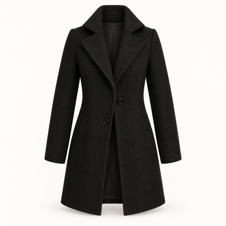 Long Wool Coat – Black – product only