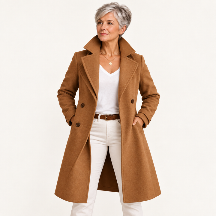 Long Wool Coat – Camel – front