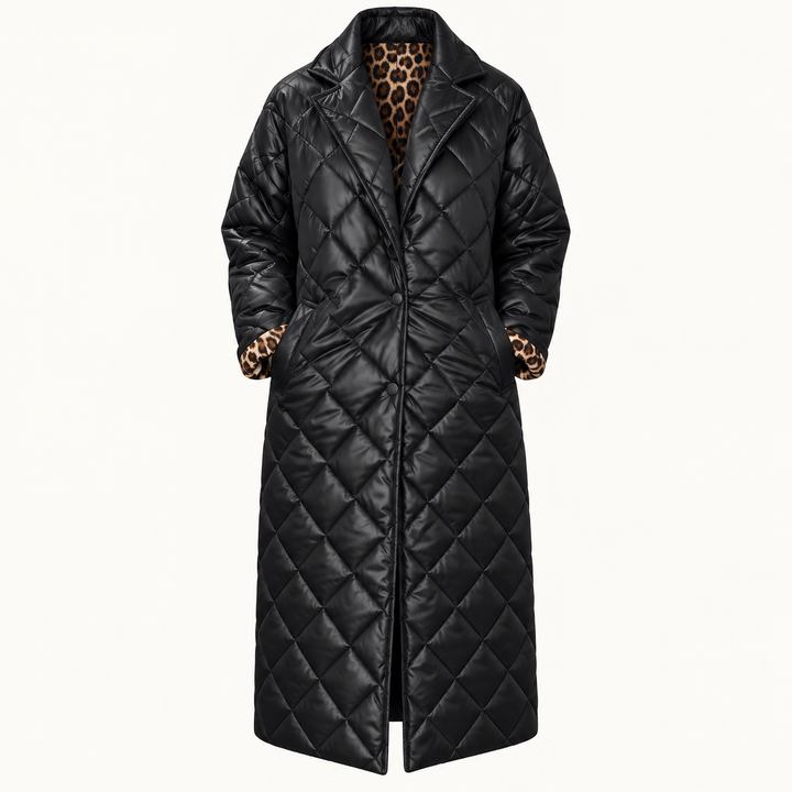 Reversible Quilted Coat – Black – product only