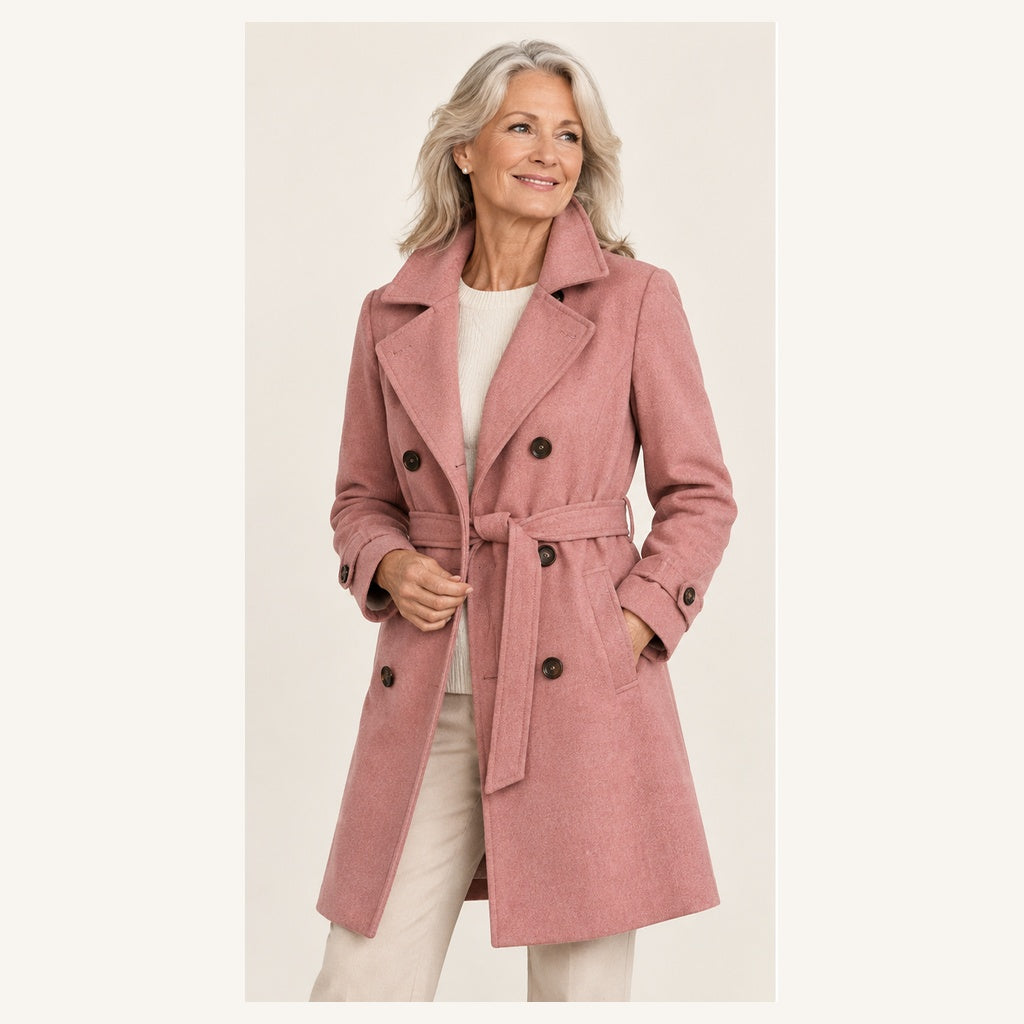 Women's Tailored Trench Coat – Timeless Style — senior model — front