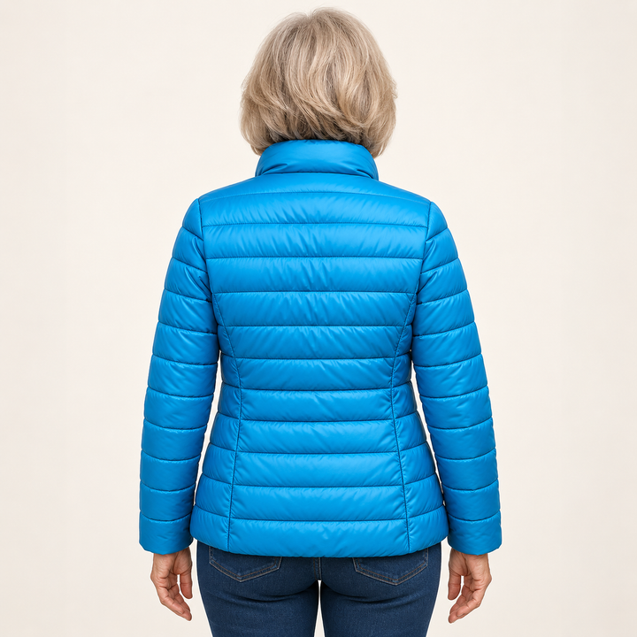 Ulla transitional padded jacket in Sky Blue, back view