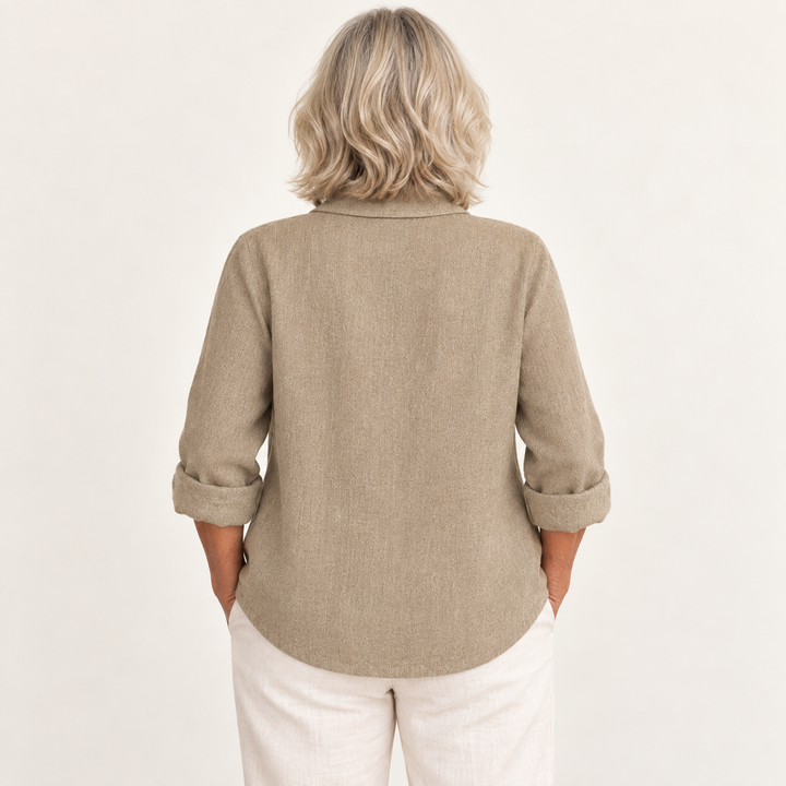 Verity Neutral Blouse back view