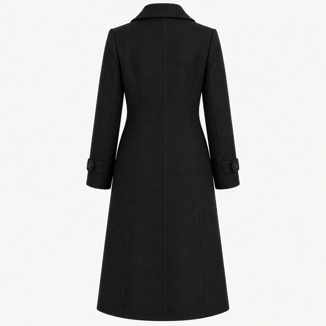 Women's Structured Double-Breasted Coat — black — back