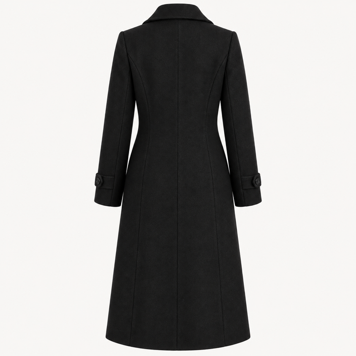 Women's Structured Double-Breasted Coat — black — back